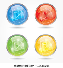 Vector color business button/symbol set