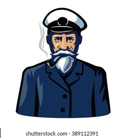 vector color captain icon on white background