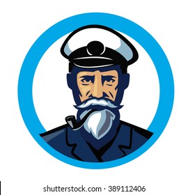 vector color captain icon on white background