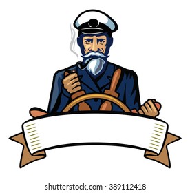 vector color captain icon on white background