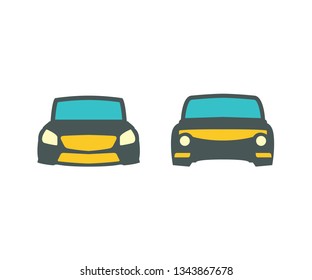 Vector color car icon for mobile and web