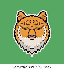 vector color cartoon isolated illustration of a fox head