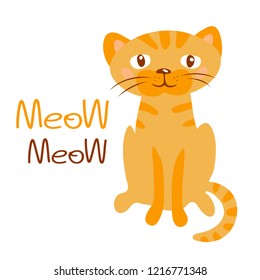vector color cat red stripped pet animal  cartoon doodle pattern simple childish design for textile paper sweet dreams word lettering