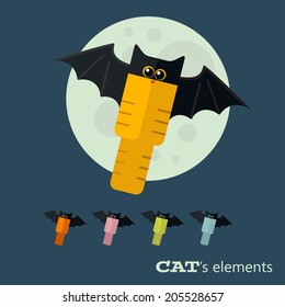 Vector color cats flat elements. Eps 10