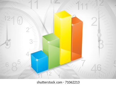 Vector color chart against the clock