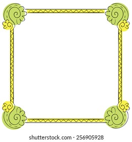 Vector color children's frame on white background