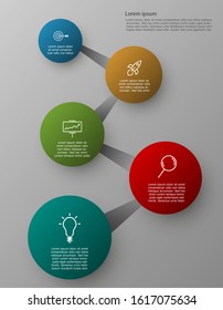 Vector color circle icons with shadow and place for your text. Infographic template.