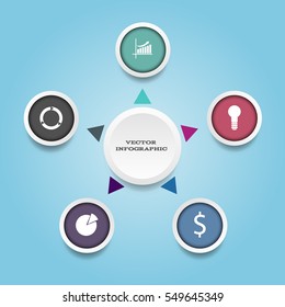 Vector color  circle infographic template for cycle diagram eps 10