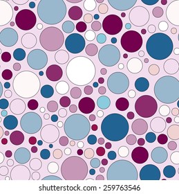 Vector color circles abstract seamless pattern background. Cute abstract illustration.