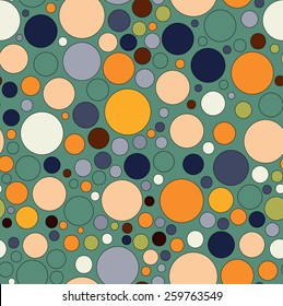 Vector color circles abstract seamless pattern background. Cute abstract illustration.