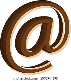 Vector color coffe Email symbol. At sign