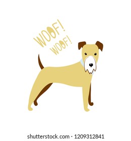 vector color cute fox terrier dog pet animal  cartoon doodle pattern simple childish design for textile paper