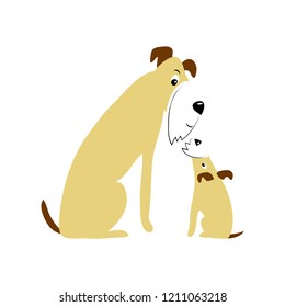 vector color cute fox terrier dog pet animal  cartoon doodle pattern simple childish design for textile paper