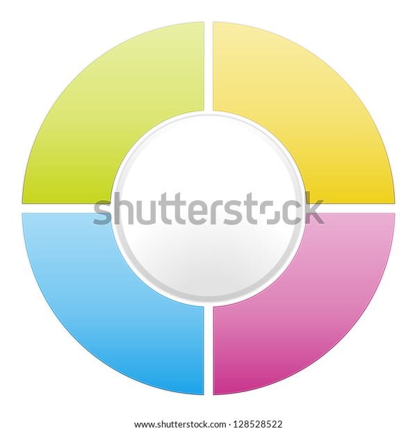 Vector color cycle diagram illustration divided\
into four sectors.