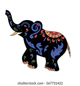 vector of color decorative elephant