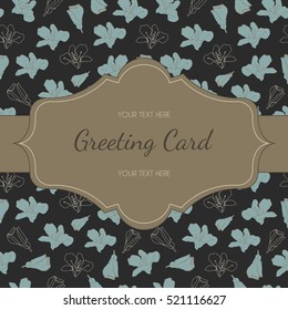 Vector color decorative greeting card with stylish flower blossoms