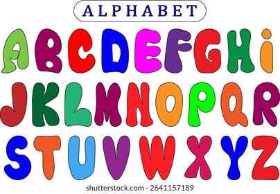 VECTOR COLOR DESIGN: ENGLISH ALPHABET FOR SMALL CHILDREN. PREPARATION FOR SCHOOL. LEARNING THE ALPHABET, PRINT A4, CAN BE USED AS A BANNER, FLYER, PRINT FOR YOUR PRODUCTS