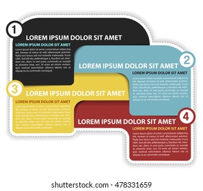 Vector color diagram background with four steps