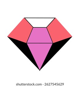 Vector Color Diamante con facetas geométricas