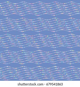 Vector color dot wavy pattern. Geometric background