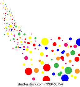 Vector of color dots on white background