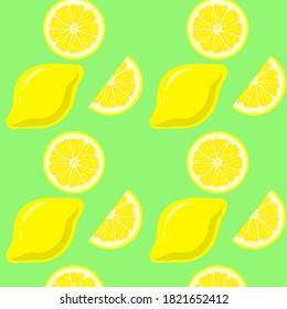 Vector color drawing of a fruit lemon