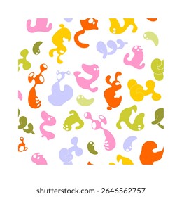 Vector color drawing of small funny bubbles, droplets or bacteria