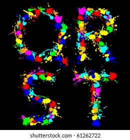 Vector color drops alphabet