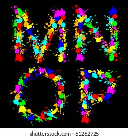 Vector color drops alphabet