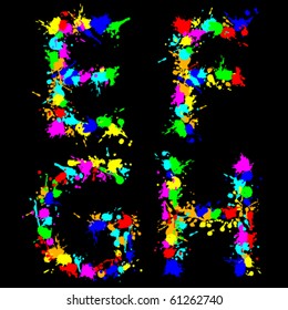 Vector color drops alphabet