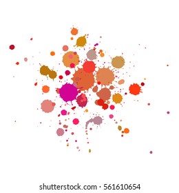 Vector color drops of paint and stains, ink blots