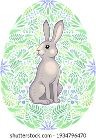 Vector Color Easter Rabbit Illustration
