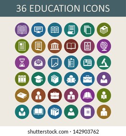 Vector color education icons set