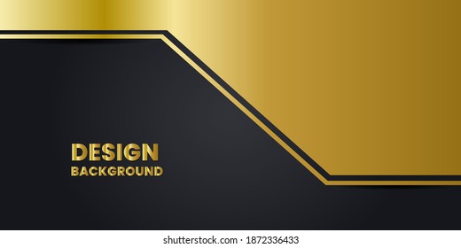 Vector color elegant abstract geometric banner with gold shapes.