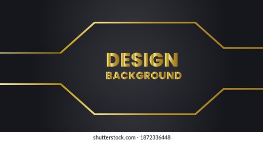 Vector color elegant abstract geometric banner with gold shapes.