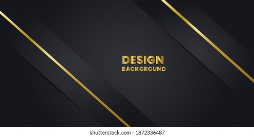 Vector color elegant abstract geometric banner with gold shapes.