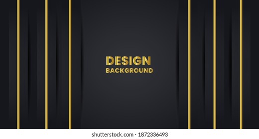 Vector color elegant abstract geometric banner with gold shapes.