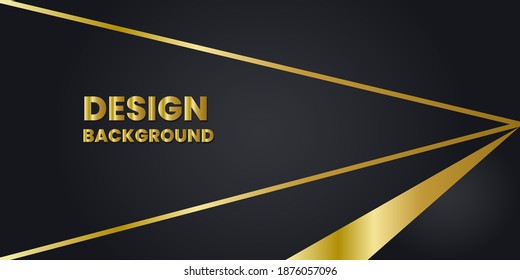 Vector color elegant abstract geometric banner with gold shapes.