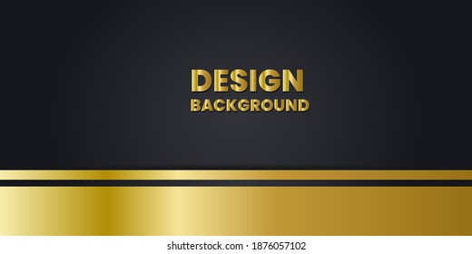 Vector color elegant abstract geometric banner with gold shapes.