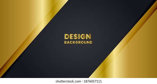 Banner geométrico abstracto elegante de color vectorial con formas doradas.