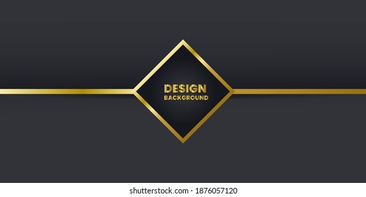 Banner geométrico abstracto elegante de color vectorial con formas doradas.