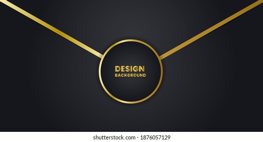 Vector color elegant abstract geometric banner with gold shapes.