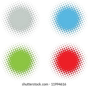 vector color embossed halftone set