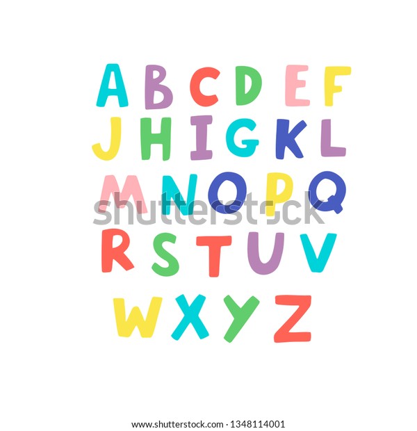 Vector Color English Alphabet On White Stock Vector (Royalty Free ...