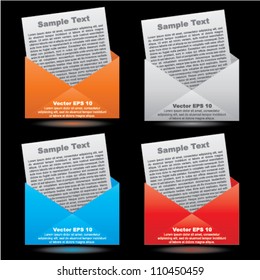 Vector color envelope set with letter