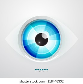 Vector color eye design. Hi-tech concept