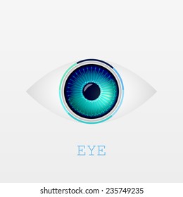 Vector color eye design. Hi-tech concept