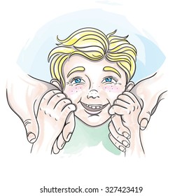 Vector Color Family Child Illustration