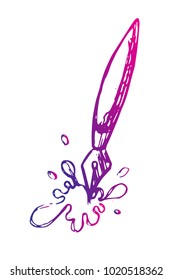 vector color feather with a serratus, gradient fill isolated on a white background
