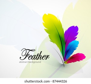 Vector color feathers abstract background